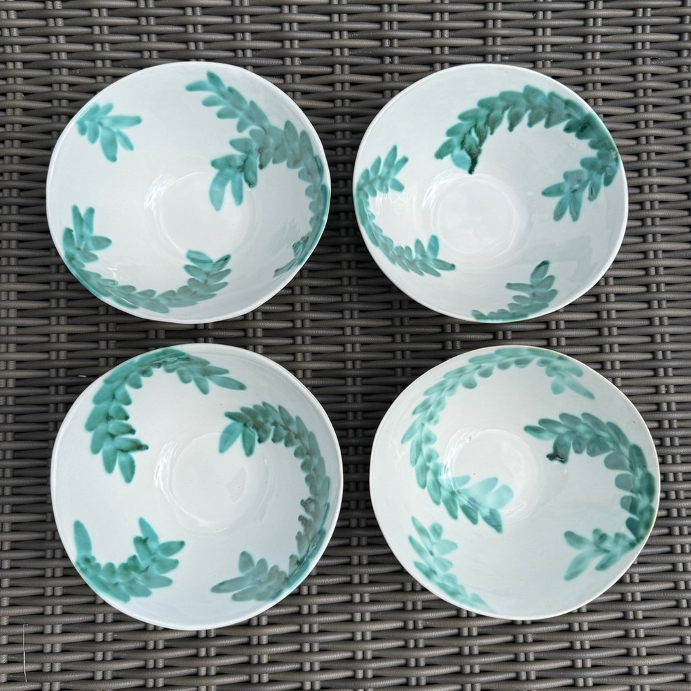 Frontgate Bowls (4) - Botanical Handmade Bowls - Set of Four - NWT